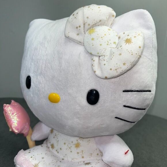 Hello Kitty Angel Fairy Plush 12' Doll Bow Gold Stars Wand 2013 Ty Sanrio - Picture 9 of 16